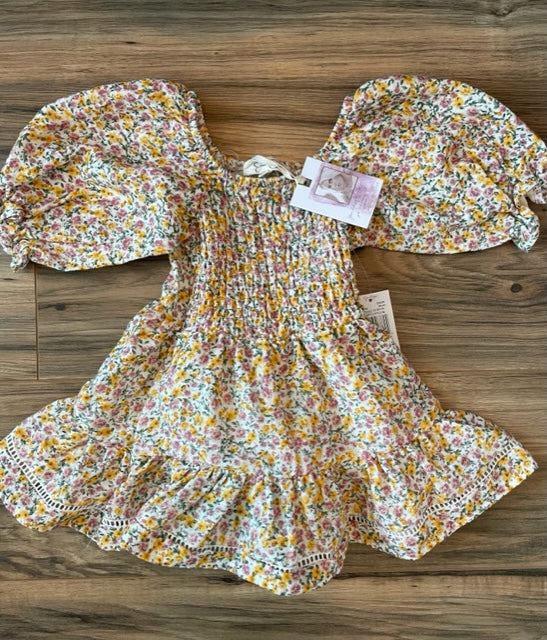 open lace back dress JS Jessica Simpson Sosa Tiered Dress in Shell-Calia Paisley main image 0
