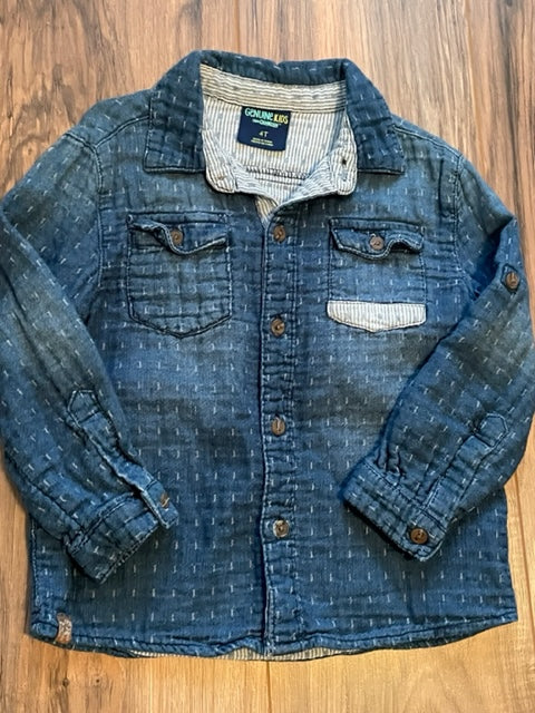 4T OshKosh Genuine Kids chambray shirt with line details – Young