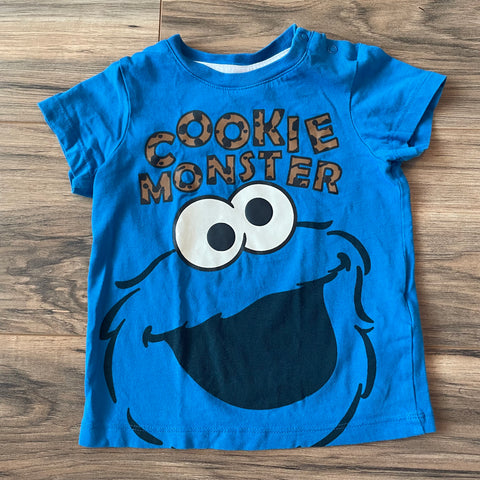 12-18m H&M x Sesame Street Cookie Monster shirt