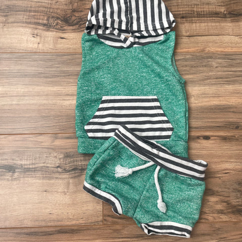 6/9m comparable hooded sweat set