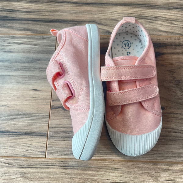 Size 10 Cat & Jack pink sparkle canvas sneakers