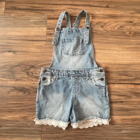 Size 7/8x Cat & Jack denim eyelet shortalls