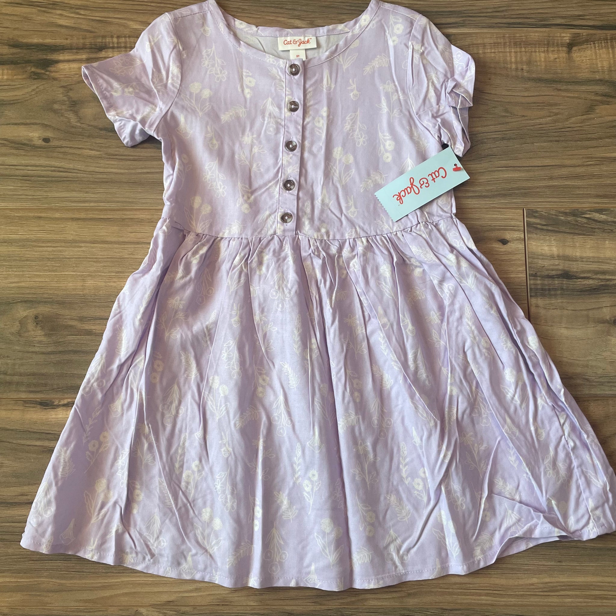 NEW 5T Cat & Jack lavender wildflowers dress