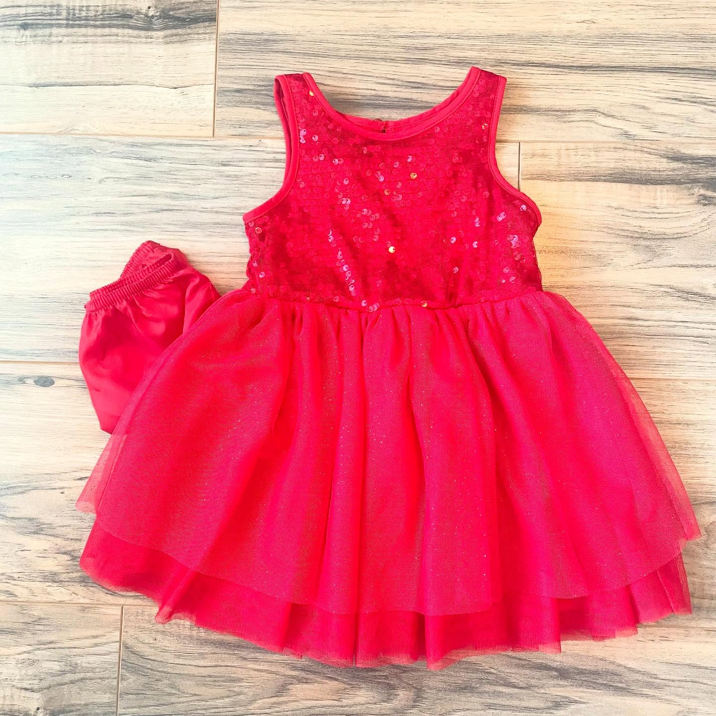 18m Cat & Jack red sequin tutu dress + bloomers