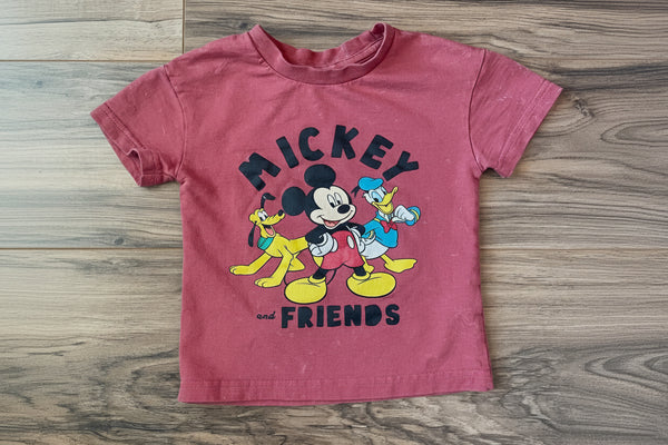 Tagged 18m (runs like 2/3T) Mickey + Friends stone washed shirt w/front and back design