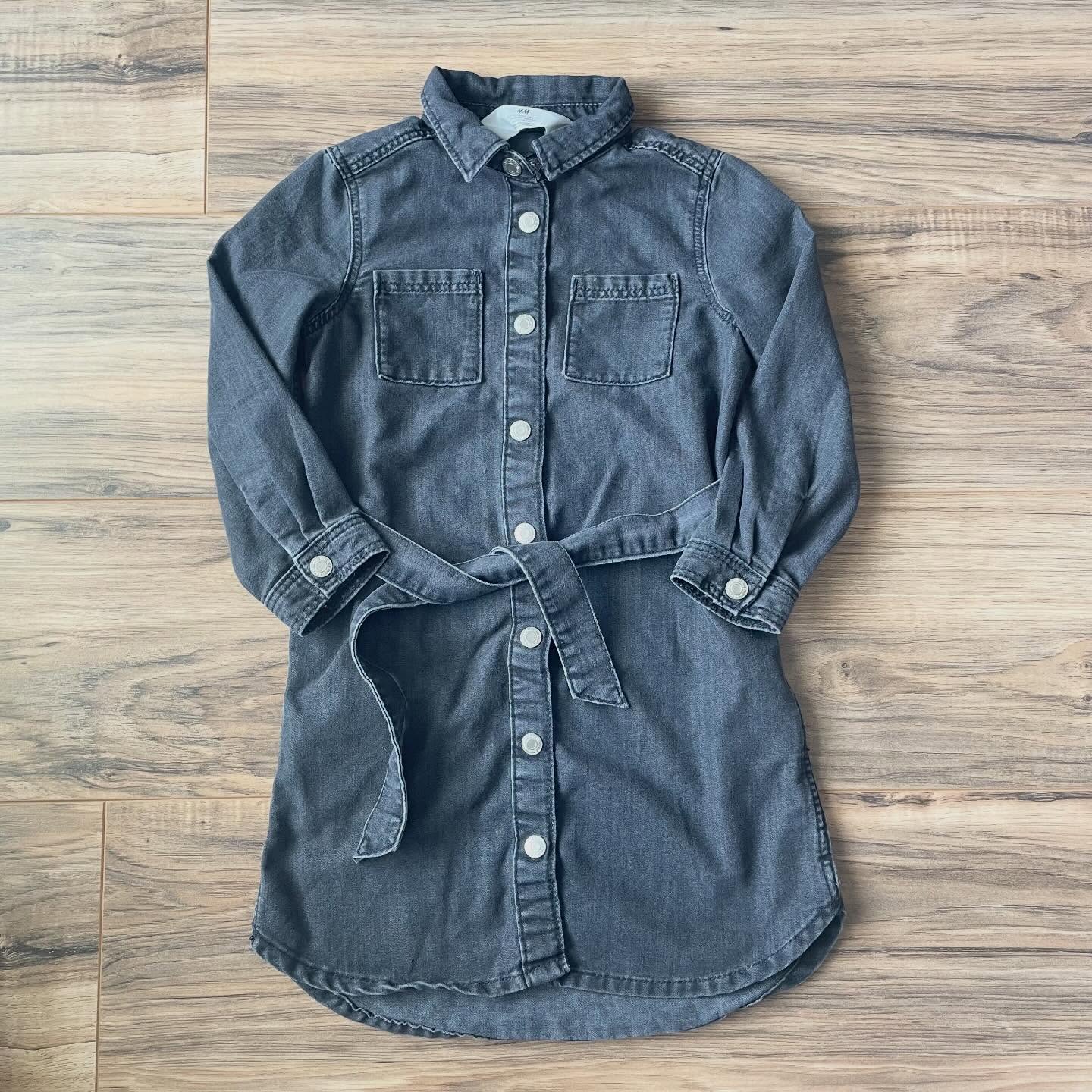 5T H&M black denim dress w/tie belt – Young Ones Kids Resale Store