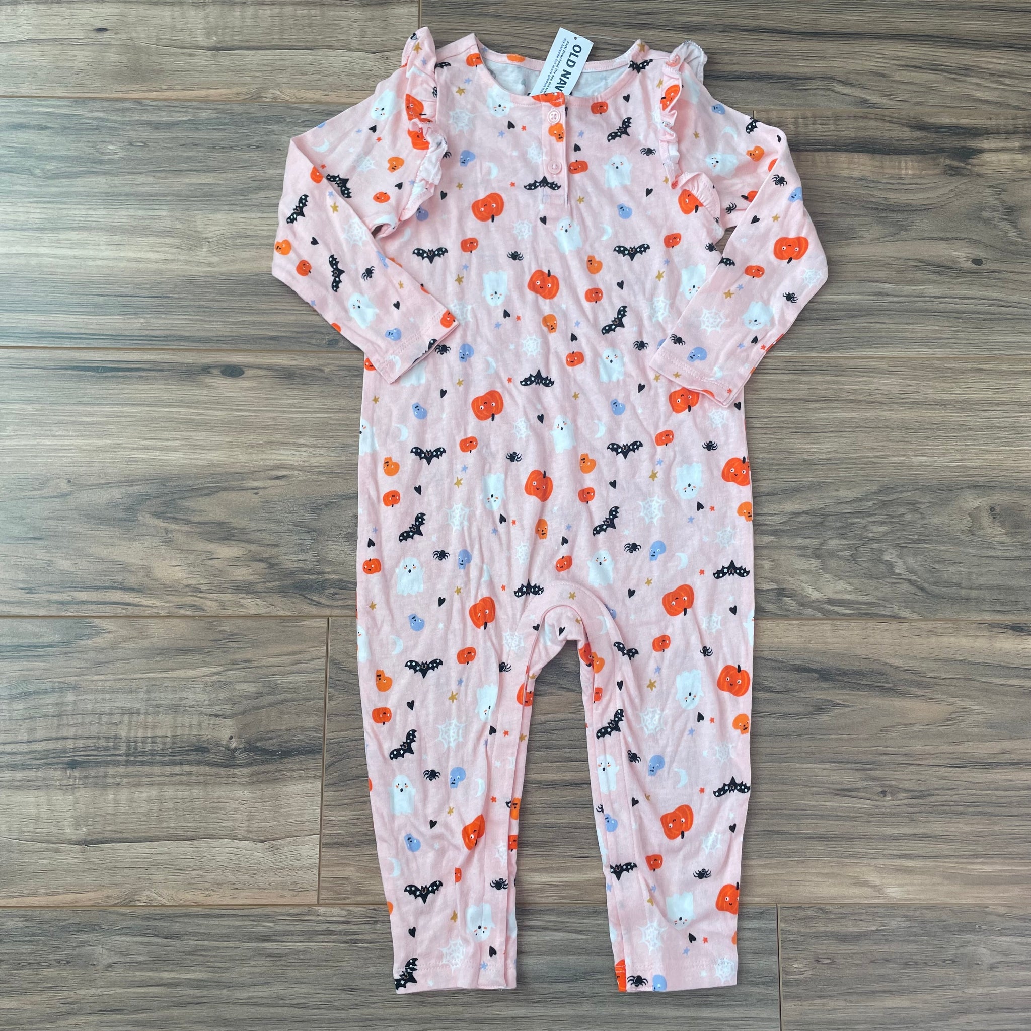 NEW 18/24m Old Navy pink spooky Halloween romper