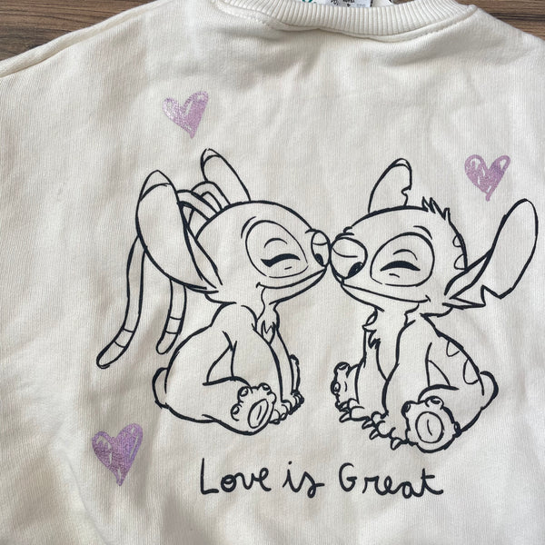 NEW Size 4 ZARA x Disney Stitch & Angel metallic sweat set