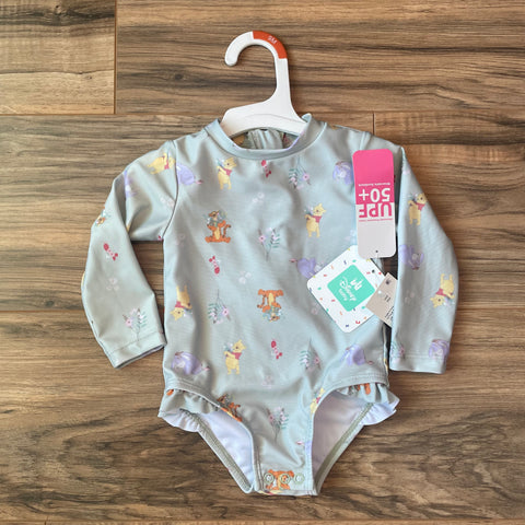 NEW 9m Disney’s Pooh rash guard floral swimsuit
