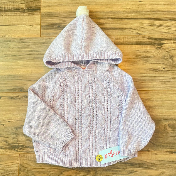 NEW 12/18m Cat & Jack lavender sparkle hooded sweater