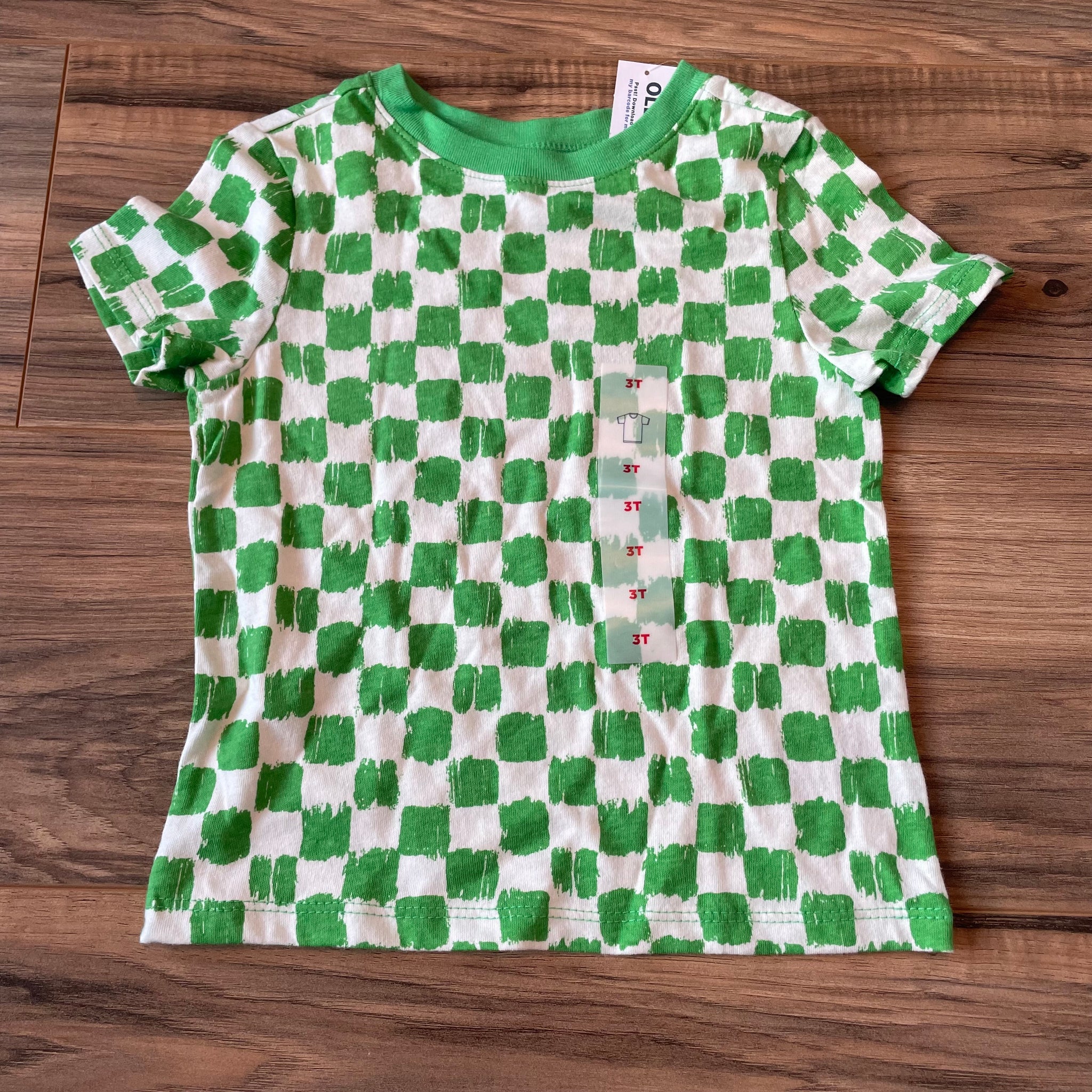 NEW 3T Old Navy green checkered shirt