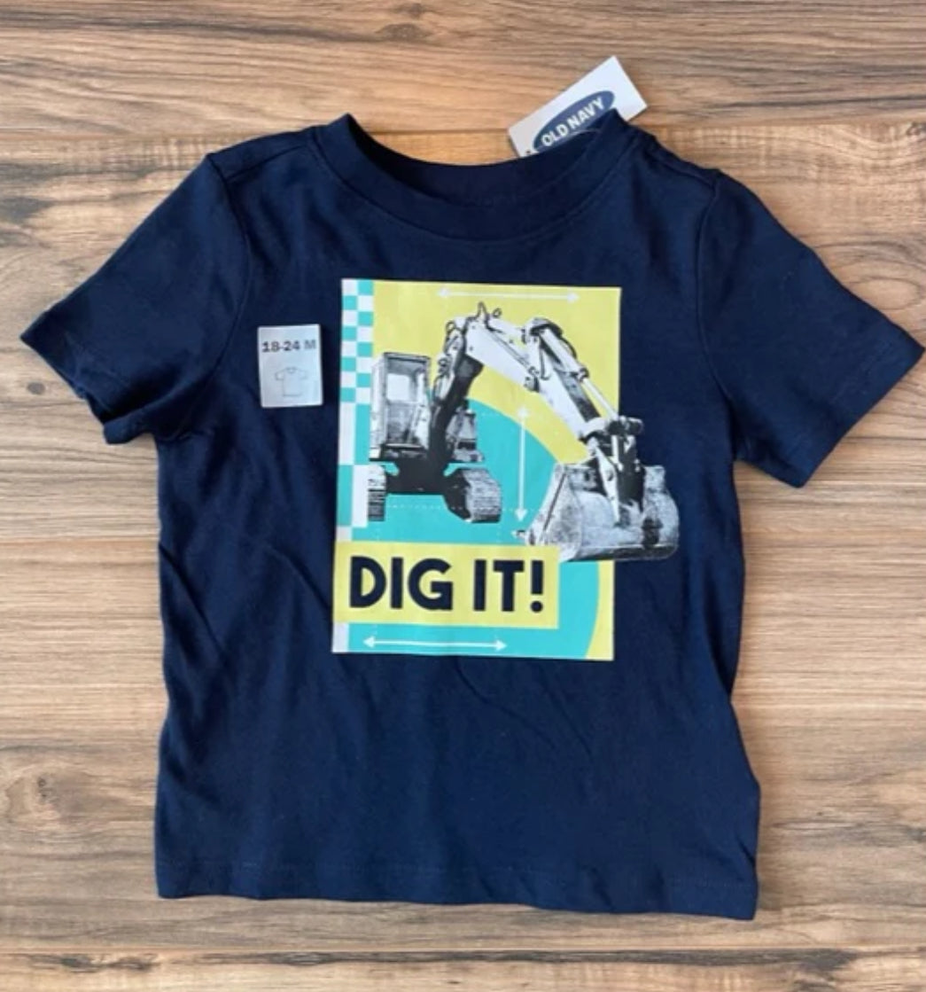 NEW 18-24m Old Navy Dig It! Construction shirt