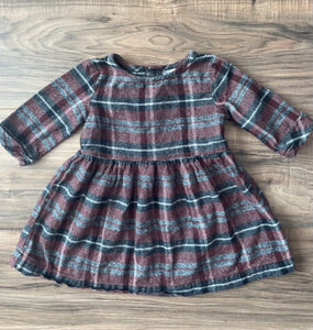 18m Carter's Gingham Flannel Dress with Partial Button Back