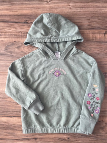 4/5T comparable Carter's green "Peace, Love, and Kindness" wildflowers hoodie