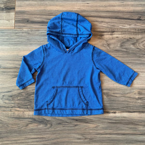 12-18m Gymboree Blue Striped Hooded Long-Sleeve Pull-Over with Kangaroo Pocket