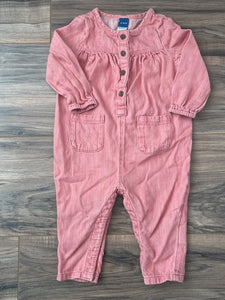 6-12m Old Navy pinkish red denim jumper