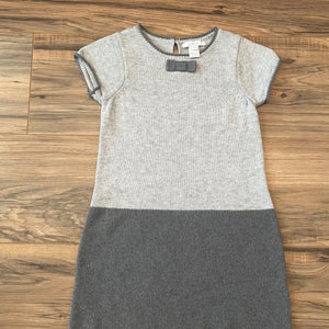 Size 4 Jacadi Paris Gray Color Block Cotton/Cashmere Dress
