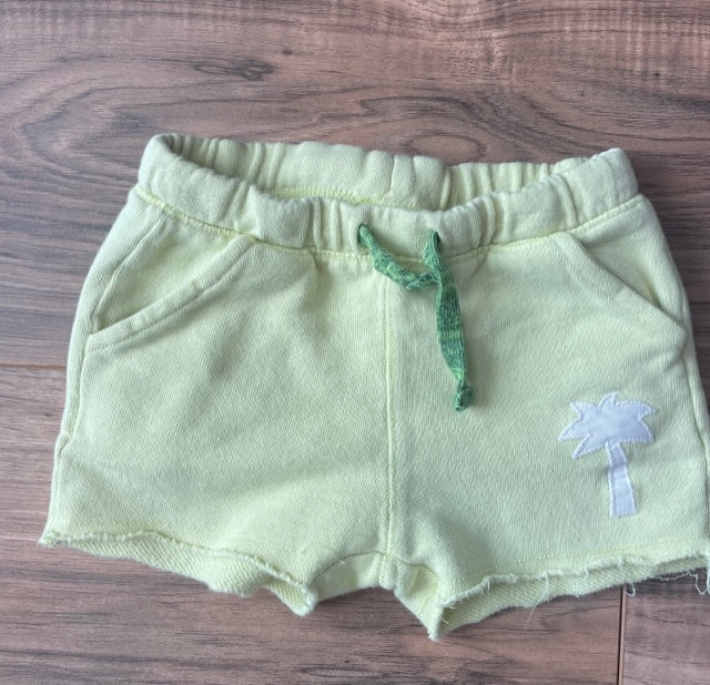 9-12m Zara babyboy Neon Palm Tree Shorts with Pockets and Functional Drawstring