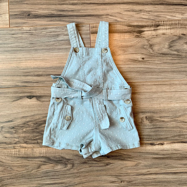 18m Jessica Simpson Light Blue and Polkadot Belted Short Overalls