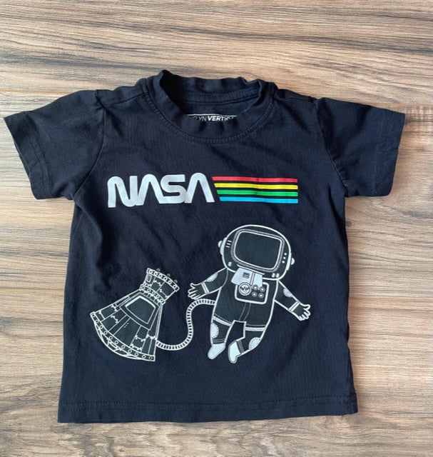 18m comparable NASA Black T-Shirt with Space Person Design