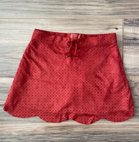 5T Genuine Kids rust scallop edge faux suede skirt