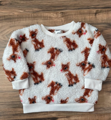 12m Rudolph fuzzy fleece sweater