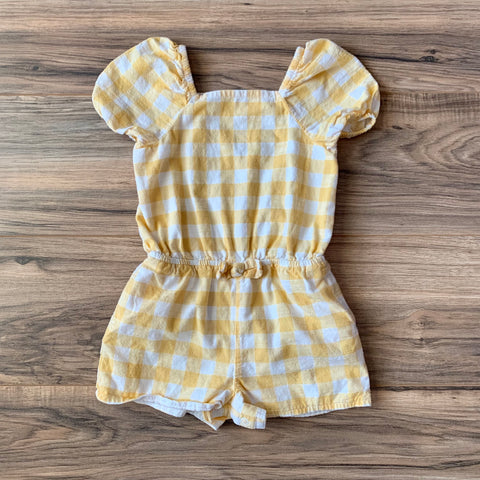 3T Cat & Jack Yellow and White Gingham Romper