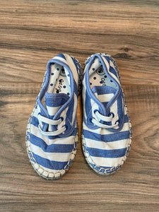 Size 8 Cat & Jack striped jute shoes with elastic laces