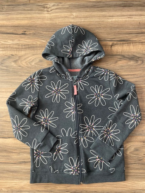 Size Small (6/6x) Cat & Jack floral zip hoodie