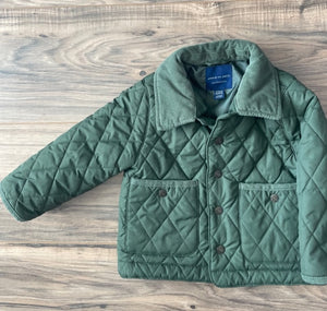 12-18m Janie & Jack green quilted barn jacket