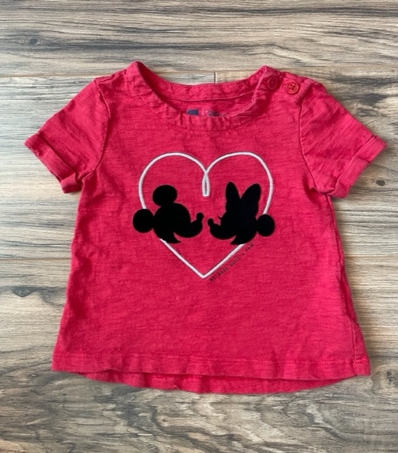12-18m GAP Disney Mickey + Minnie crushed velvet shirt