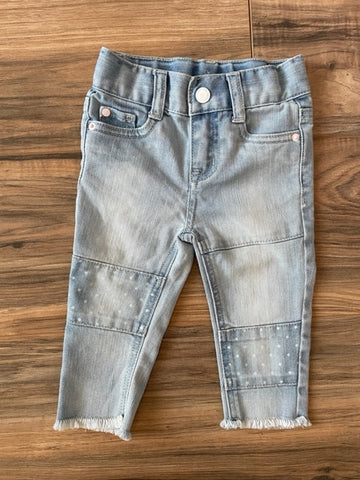 12m Genuine Kids raw hem skinny jeans with polka dot details