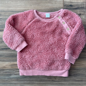 12m PL Baby dusty rose fuzzy sweater