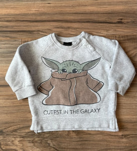 12m Disney Star Wars Baby Yoda Cutest in the Galaxy sweatshirt