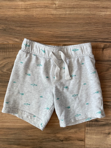 3T Old Navy gray w/sharks and beach print shorts