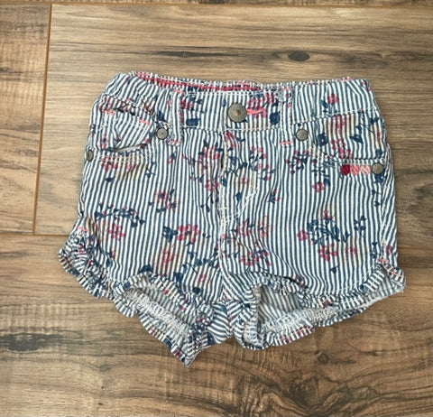 6-9m Levi's pinstripe/floral denim shorts