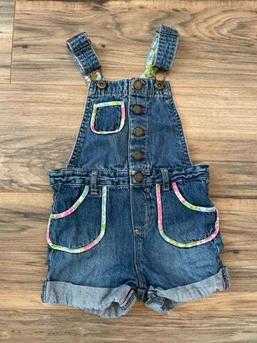 3T Genuine Kids denim and floral overall shorts
