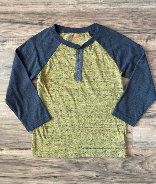 5T Cat & Jack L/S mustard/gray blend henley shirt