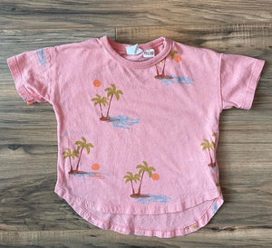 12-18m ZARA salmon beach shirt