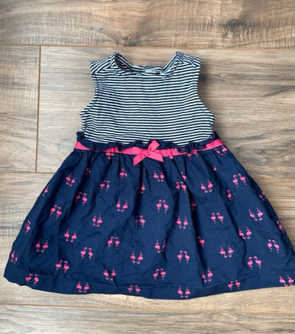 6m Carter's striped flamingo dress