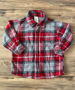9m Carhartt red/gray plaid flannel shirt