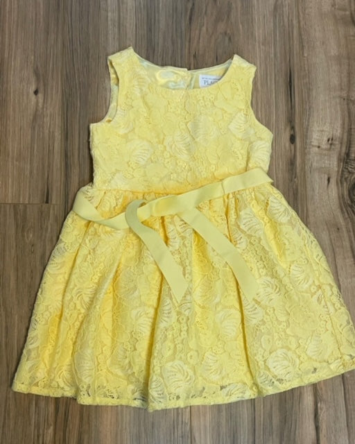 4T Children's Place yellow lace dress w/ribbon belt