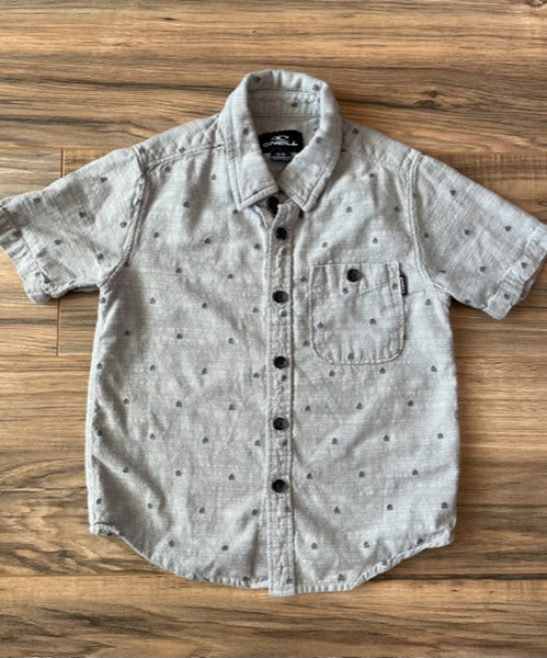 Size Small (Size 4) O'Neill gray chambray boho print button down shirt