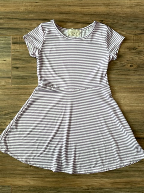 Size 5 unbranded purple/white striped dress