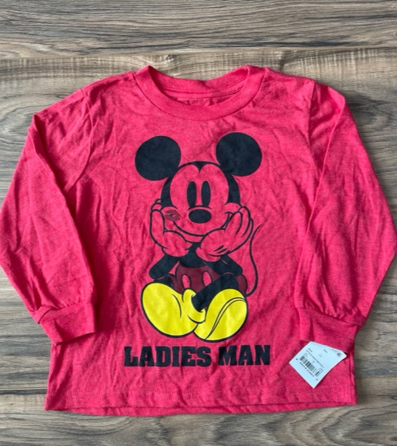 NEW 3T Disney Mickey Mouse long sleeve 'Ladies Man' t-shirt