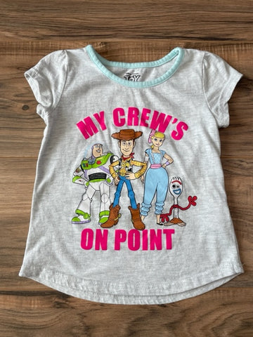 4T comparable Disney Toy Story 'My Crew's On Point' heather gray t-shirt