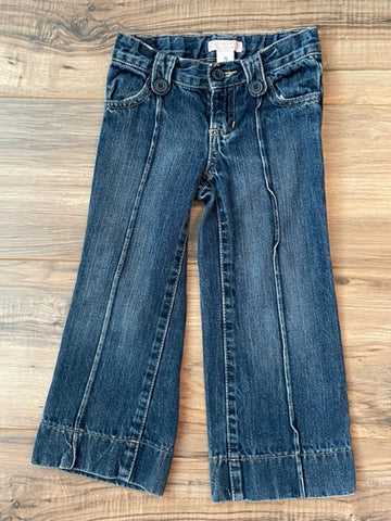 3T Old Navy dark wash flared jeans with front seam