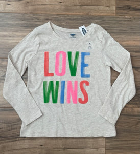 NEW Size Small (6-7y) cream long sleeve Love Wins shirt