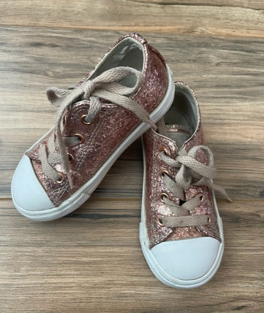 Size 8 Converse pink/rose gold sparkle sneakers