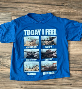 4/5T comparable Disney's Star Wars blue Baby Yoda feelings shirt